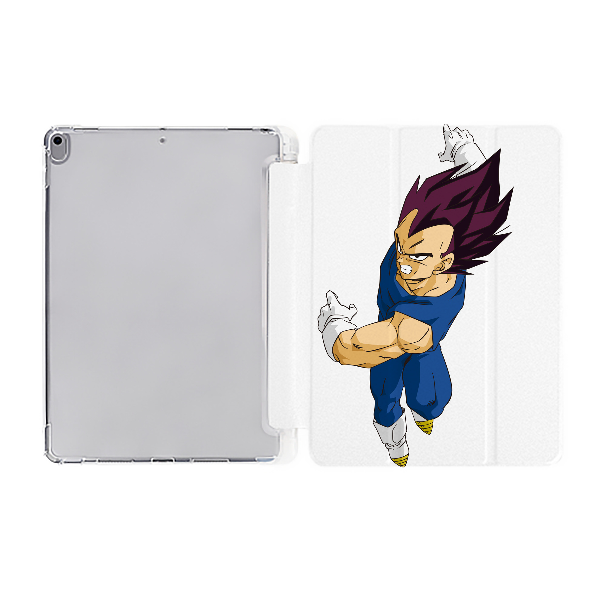 （画像用） ドラゴンボール ベジータ四世（Bejīta Yonsei）DRAGON BALL Vegeta IV IPad ケース ペン収納付き 三つ折りスタンド PUレザー×シリコン 対応機種9.5/10.5/10.9インチ